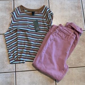 - CUTE - outfit / jeans and top / teen / large and size 4 / - TRENDY -
